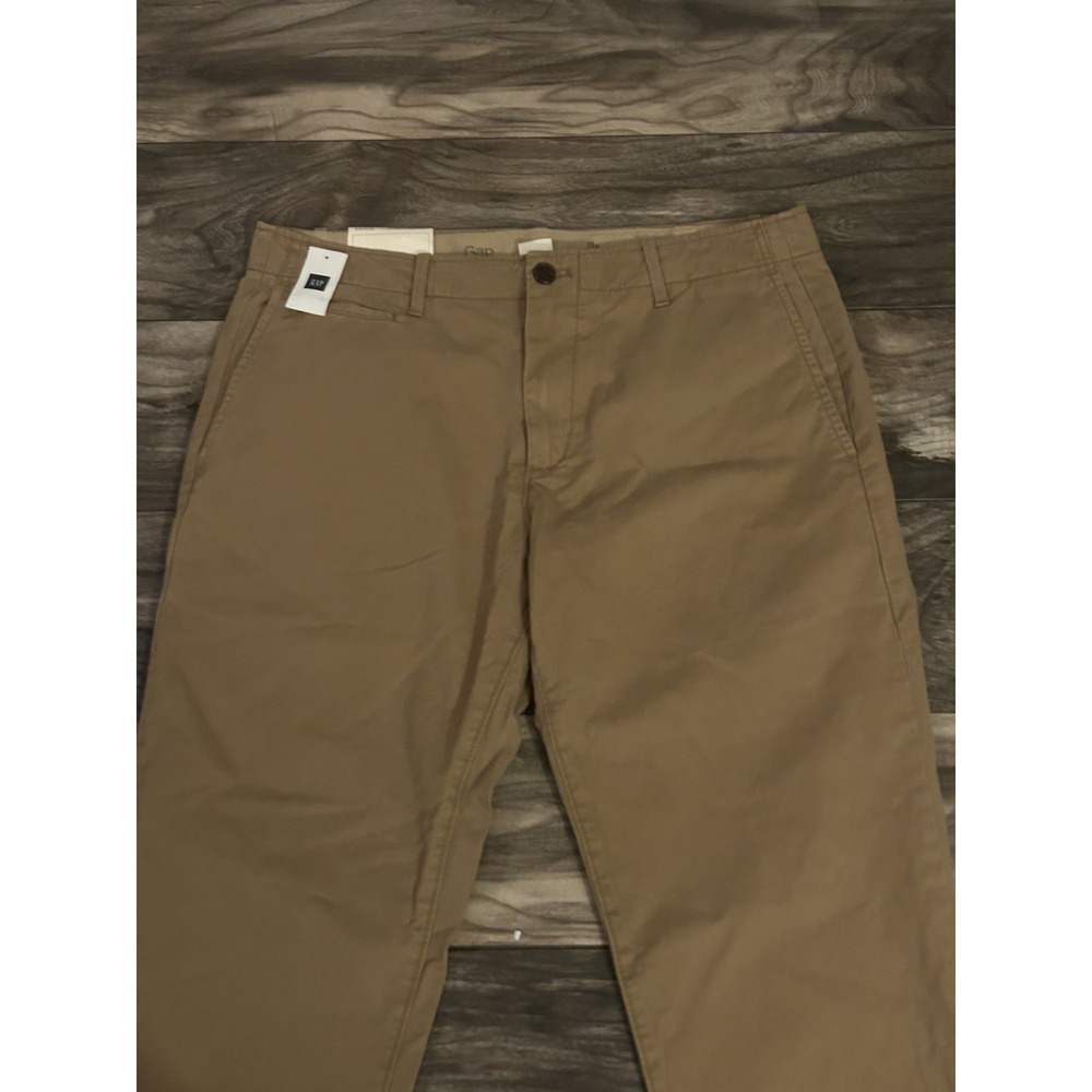 Gap Khakis Chino Pants Lived In Straight Stretch Mens 33x30 NWT 570 - Picture 2 of 8